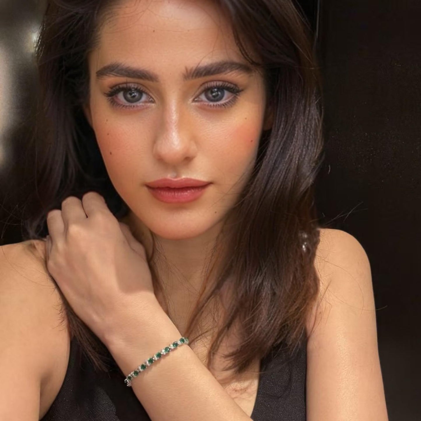 RIZILIA Round Multi-Color CZ Birthstone White Gold Plated Tennis Bracelet, 7"