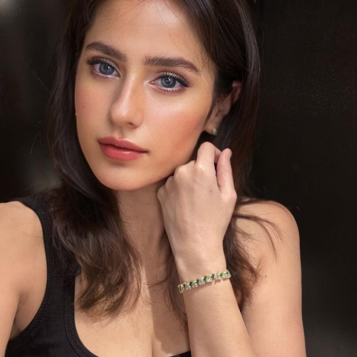 RIZILIA Prism Tennis Bracelet for Women with Tapered Baguette Cut CZ Simulated Diamond Multi Colors Birthstone in 14K Yellow Gold Plated, 7 + 1 inch Bracelet Extender