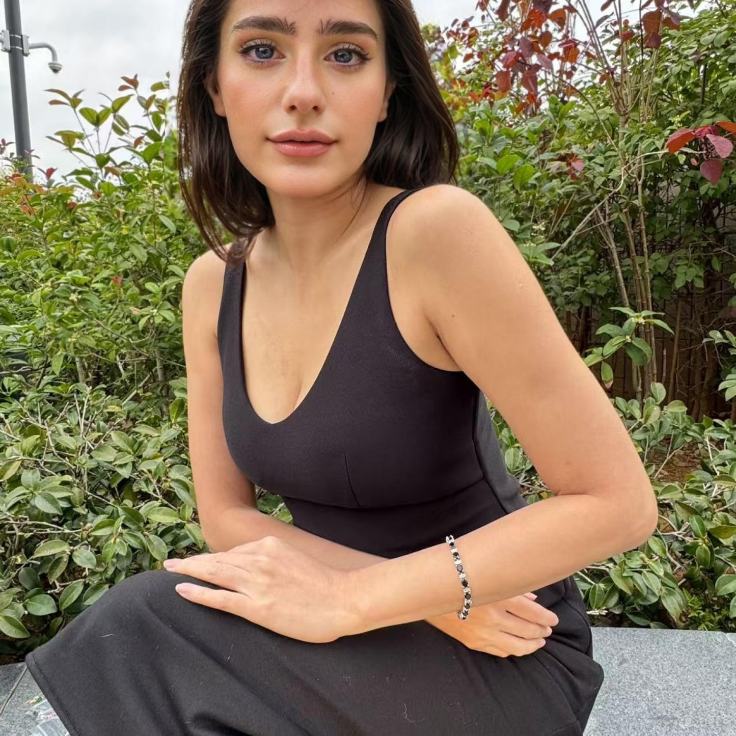 RIZILIA Oval Cut Multi-Color CZ Birthstone 18K White Gold Plated Tennis Bracelet, 7"