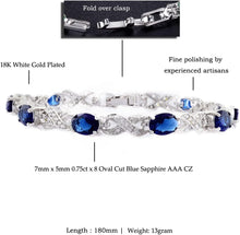 Laden Sie das Bild in den Galerie-Viewer, RIZILIA Oval Cut Multi-Color CZ 18K Gold Plated Tennis Bracelet, 7&quot;
