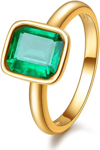 RIZILIA Green Emerald Ring & Green Emerald Tennis Bracelet