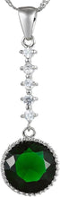 画像をギャラリービューアに読み込む, RIZILIA Pendant with 18&quot; Chain &amp; Round Cut CZ [5 Colors Available] in White Gold Plated, Simple Modern Elegant

