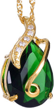 Cargar imagen en el visor de la galería, RIZILIA Pendant with 18&quot; Chain &amp; Pear Cut CZ [4 Colors Available] in Yellow Gold Plated, Simple Modern Elegant
