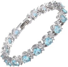 Laden Sie das Bild in den Galerie-Viewer, RIZILIA BLOSSOM Tennis Bracelet &amp; Round Cut CZ [6 Colors available] in White Gold Plated, 7&quot;
