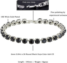 Cargar imagen en el visor de la galería, RIZILIA Round Cut Multi-Color CZ 18K Gold Plated Tennis Bracelet, 7&quot;
