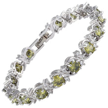 Laden Sie das Bild in den Galerie-Viewer, RIZILIA BLOSSOM Tennis Bracelet &amp; Round Cut CZ [6 Colors available] in White Gold Plated, 7&quot;
