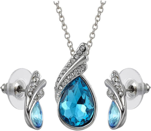 RIZILIA Teardrop Jewelry Set Pendant with 17