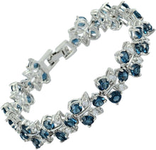 Cargar imagen en el visor de la galería, RIZILIA Blossom Tennis Bracelet for Women – 7&quot; Round Cut Multicolor Cubic Zirconia CZ in Gold Plated, Elegant Fashion Jewelry Gift
