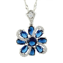 画像をギャラリービューアに読み込む, RIZILIA Blossom Pendant with 18&quot; Chain &amp; Round Cut CZ [4 Colors Available] in White Gold Plated, Simple Modern Elegant

