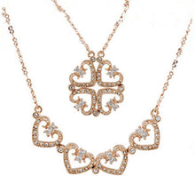 画像をギャラリービューアに読み込む, RIZILIA Heart Pendant with 18&quot; Chain &amp; Round Cut Crystal [Simulated White Topaz] in Yellow Gold Plated, Simple Modern Elegant
