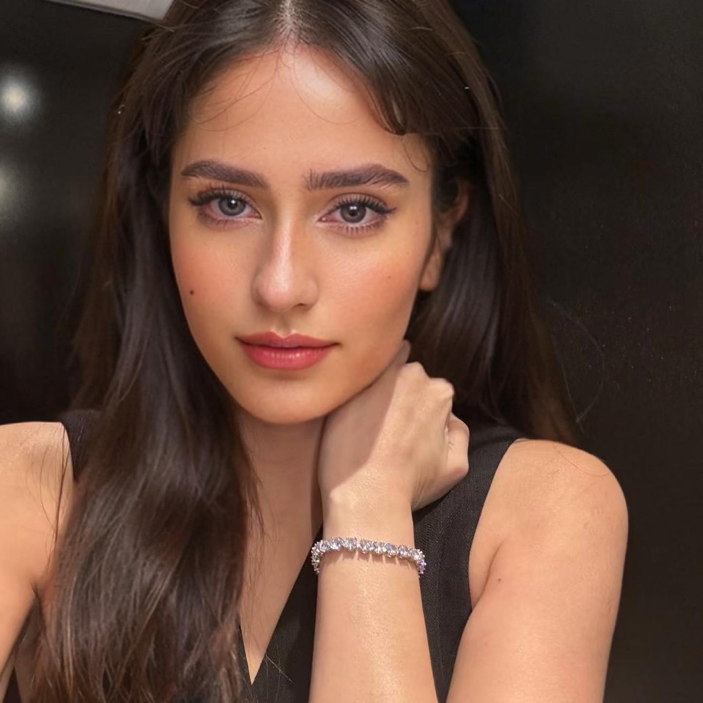 RIZILIA Round Cut Multi-Color CZ 18K Gold Plated Tennis Bracelet, 7"