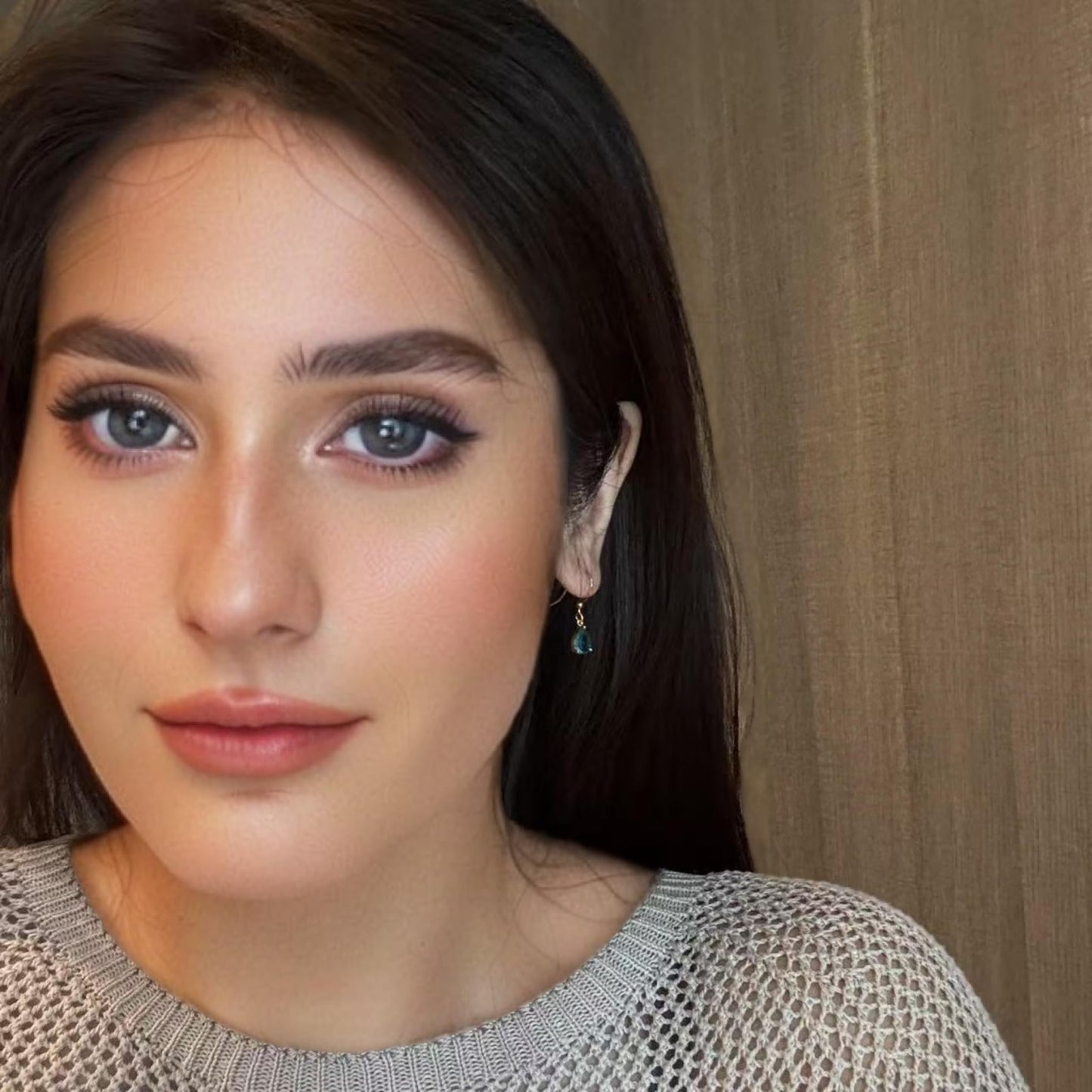 Dangle Drop Pierced Earrings with Pear Cut CZ in 18K Yellow Gold Plated, Simple Modern Elegant