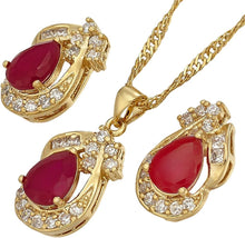 画像をギャラリービューアに読み込む, RIZILIA Red Ruby Tennis Bracelet &amp; Red Ruby Jewelry Set
