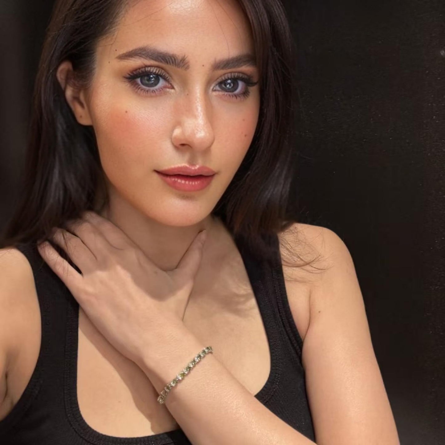 RIZILIA Round Multi-Color CZ Birthstone White Gold Plated Tennis Bracelet, 7"