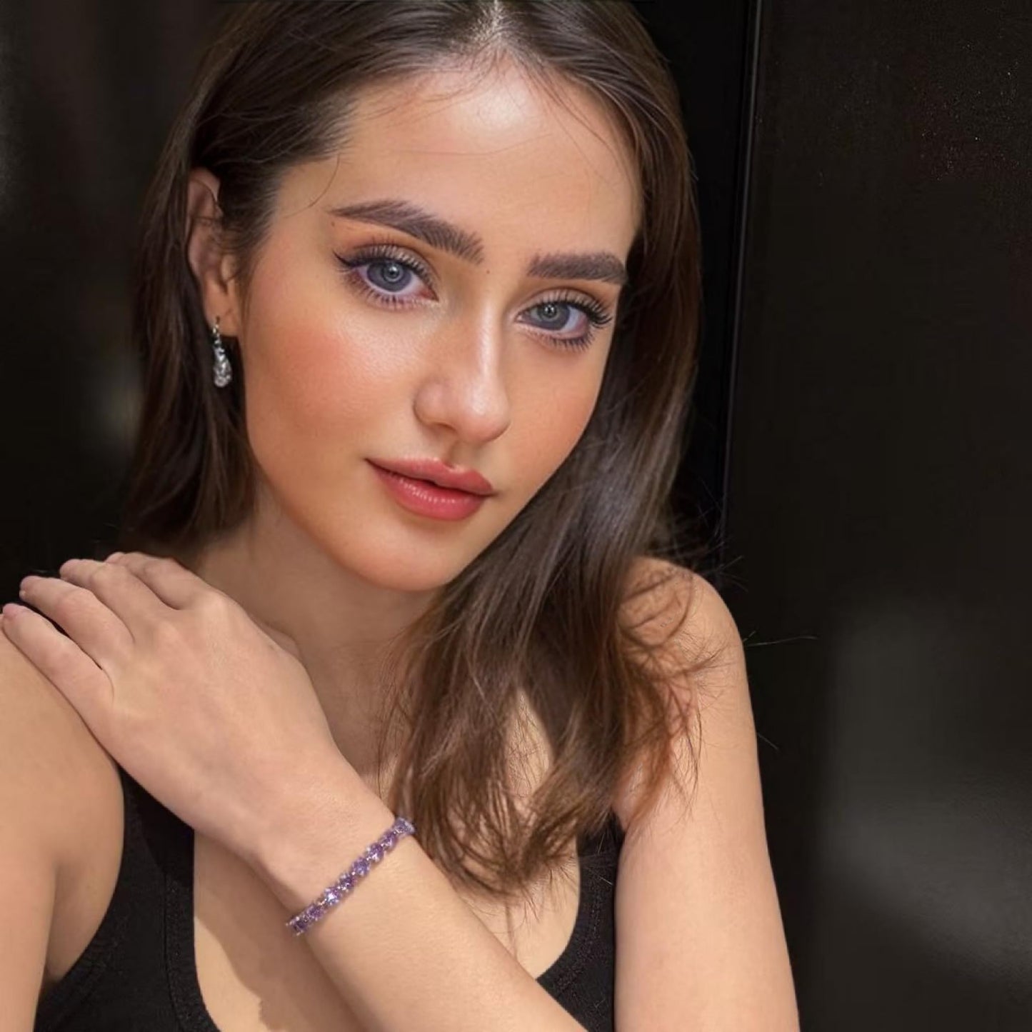 RIZILIA Round Cut Multi-Color CZ 18K Gold Plated Tennis Bracelet, 7"