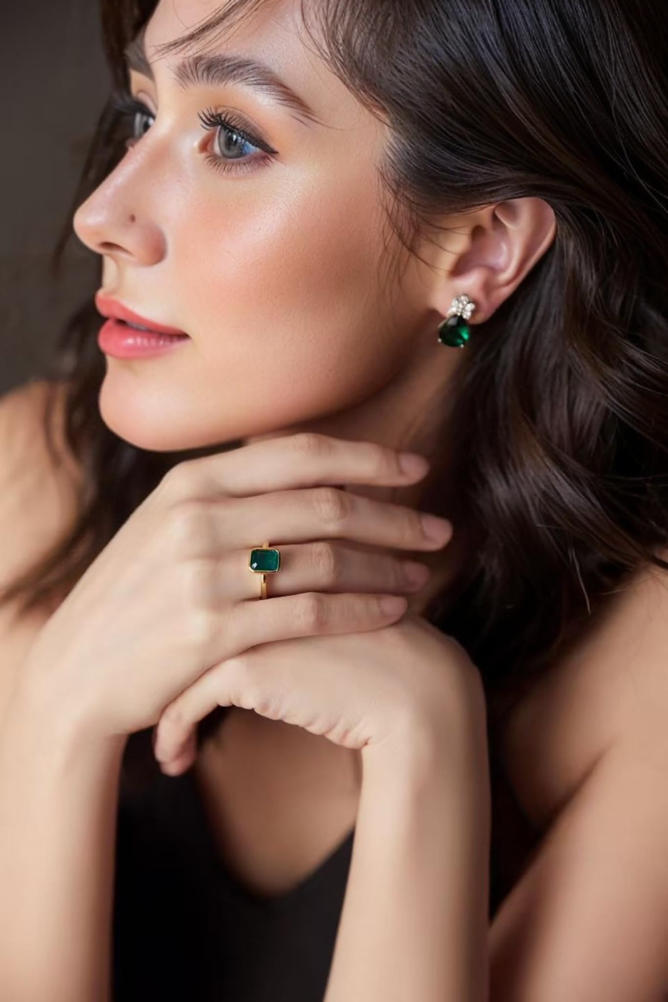 RIZILIA Teardrop Stud Pierced Earrings with Pear Cut CZ [5 Colors available] in White Gold Plated, Simple Modern Elegant