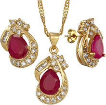 画像をギャラリービューアに読み込む, RIZILIA Red Ruby Tennis Bracelet &amp; Red Ruby Jewelry Set
