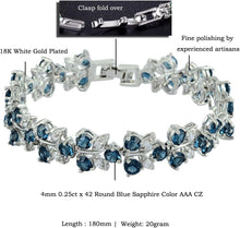 Cargar imagen en el visor de la galería, RIZILIA Blossom Tennis Bracelet for Women – 7&quot; Round Cut Multicolor Cubic Zirconia CZ in Gold Plated, Elegant Fashion Jewelry Gift
