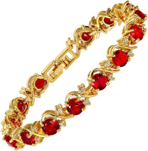 画像をギャラリービューアに読み込む, RIZILIA Red Ruby Tennis Bracelet &amp; Red Ruby Jewelry Set

