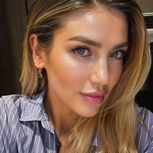 画像をギャラリービューアに読み込む, Dangle Drop Pierced Earrings with Pear Cut CZ in 18K Yellow Gold Plated, Simple Modern Elegant
