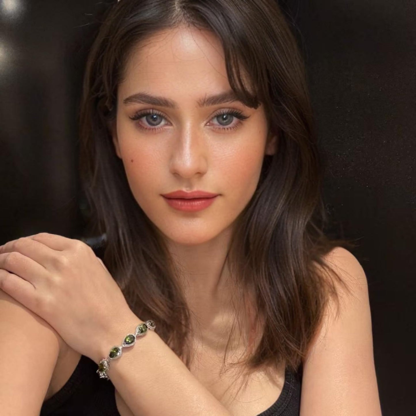 RIZILIA Tennis Bracelet & Pear Cut CZ [4 Colors Available] in White Gold Plated, 7"