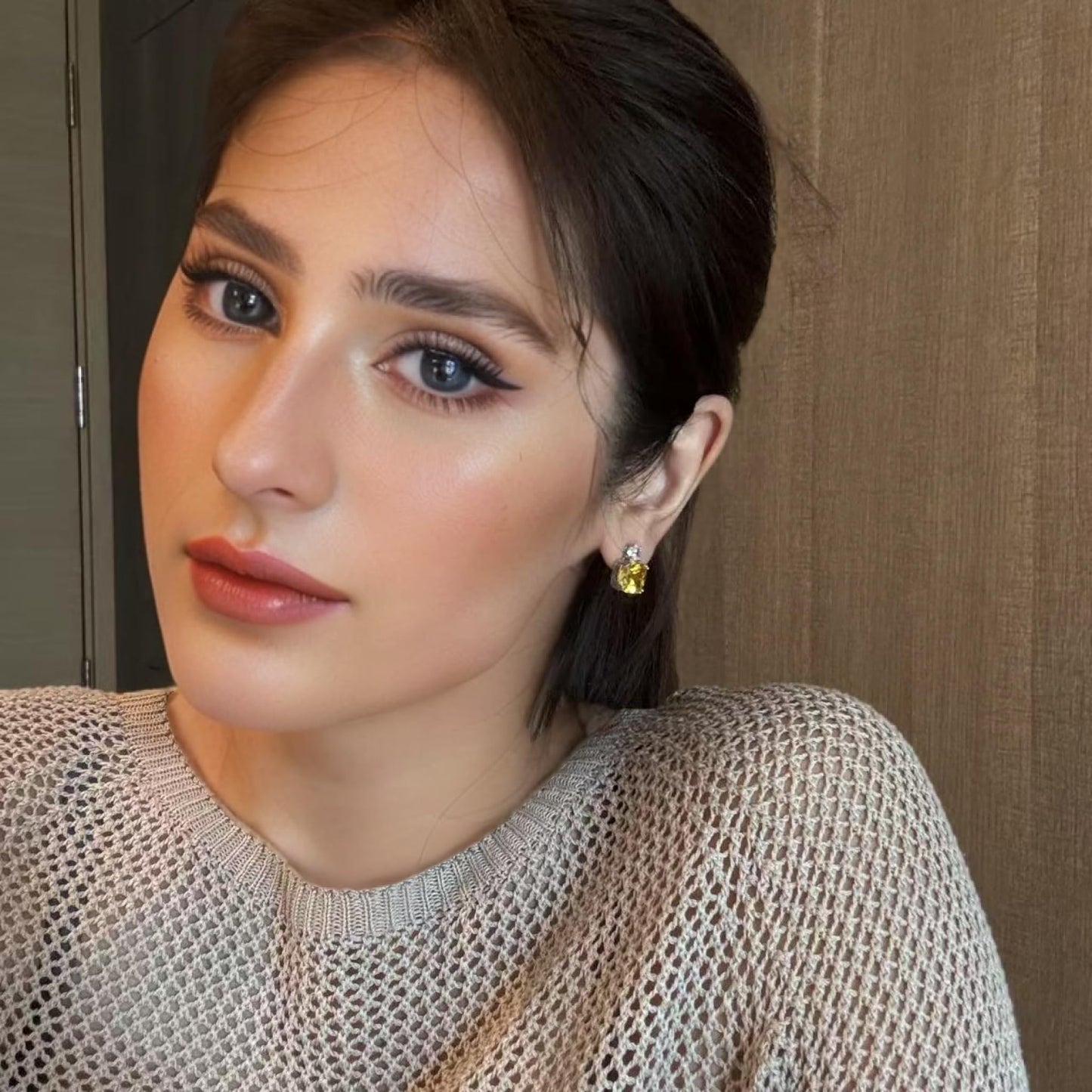 [RIZILIA CLASSIC] Stud Pierced Earrings with Cushion Cut Gemstones CZ [Multi-Colors available] in 18K White Gold Plated, Simple Modern Elegant