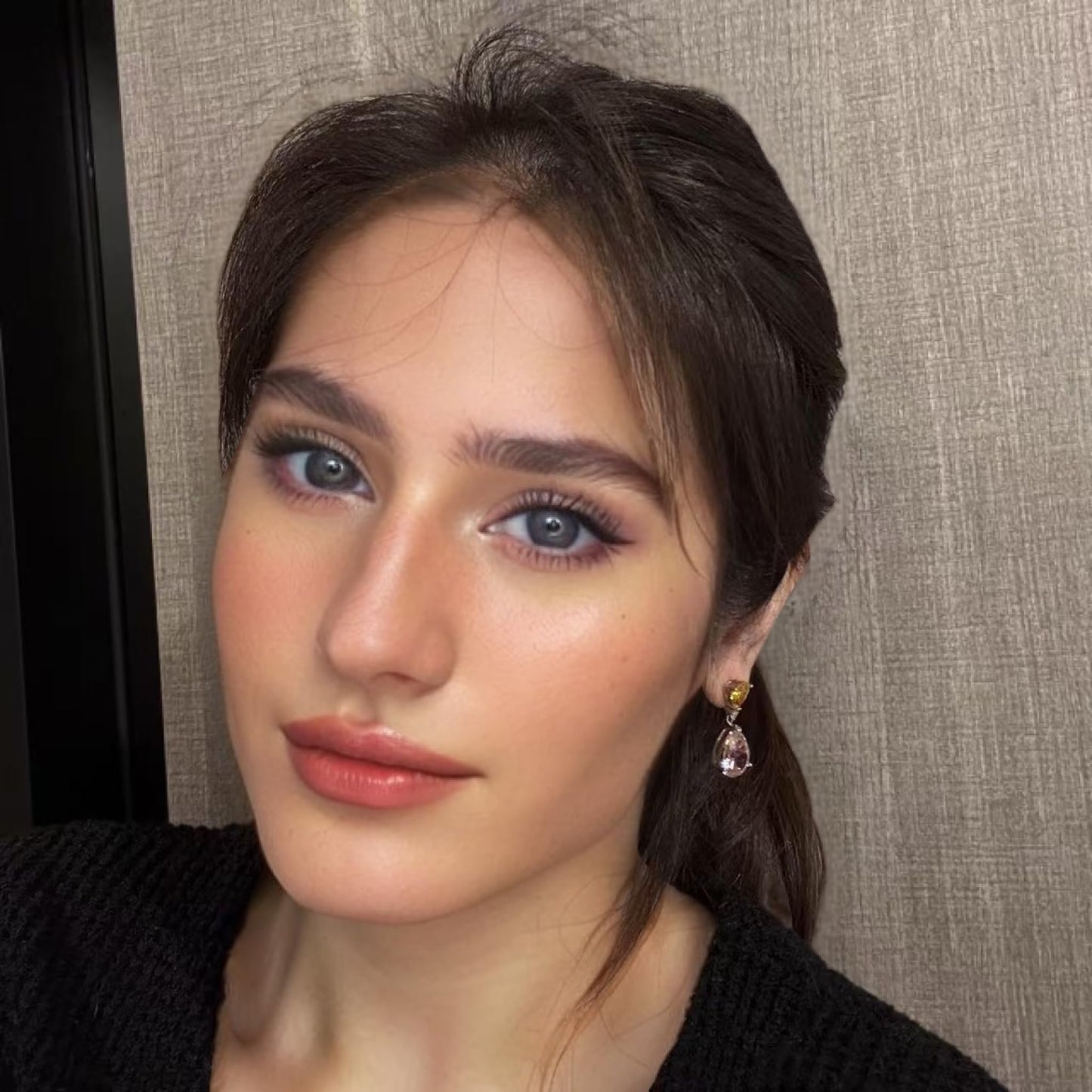 [RIZILIA CELEBOX] Teardrop Dangle Pierced Earrings with Pear Cut CZ [9 Colors available] in White Gold Plated, Celebrity inspired by Angelina Jolie