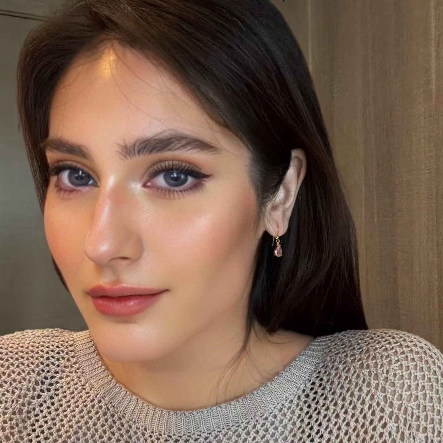 RIZILIA Dangle Drop Pierced Earrings with Pear Cut CZ [7 Colors available] in White Gold Plated, Simple Modern Elegant