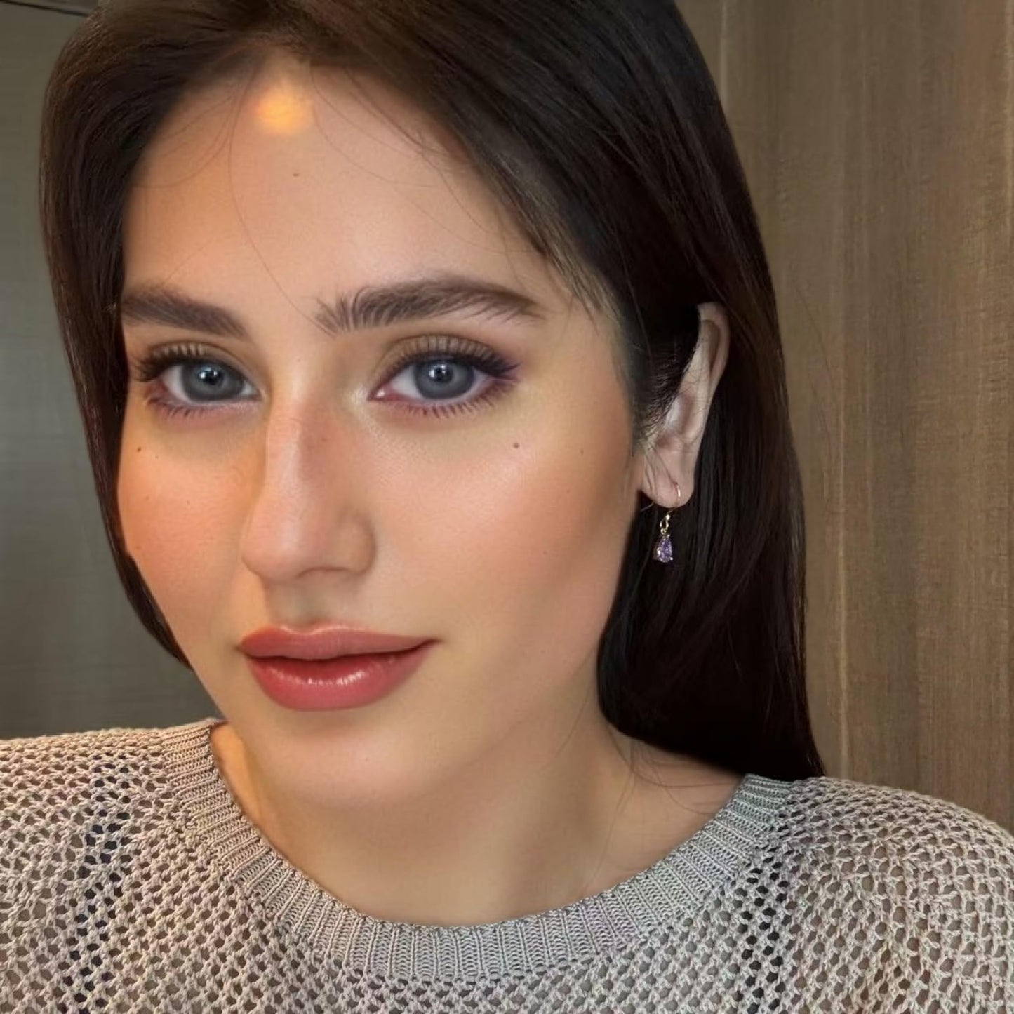 Dangle Drop Pierced Earrings with Pear Cut CZ in 18K Yellow Gold Plated, Simple Modern Elegant