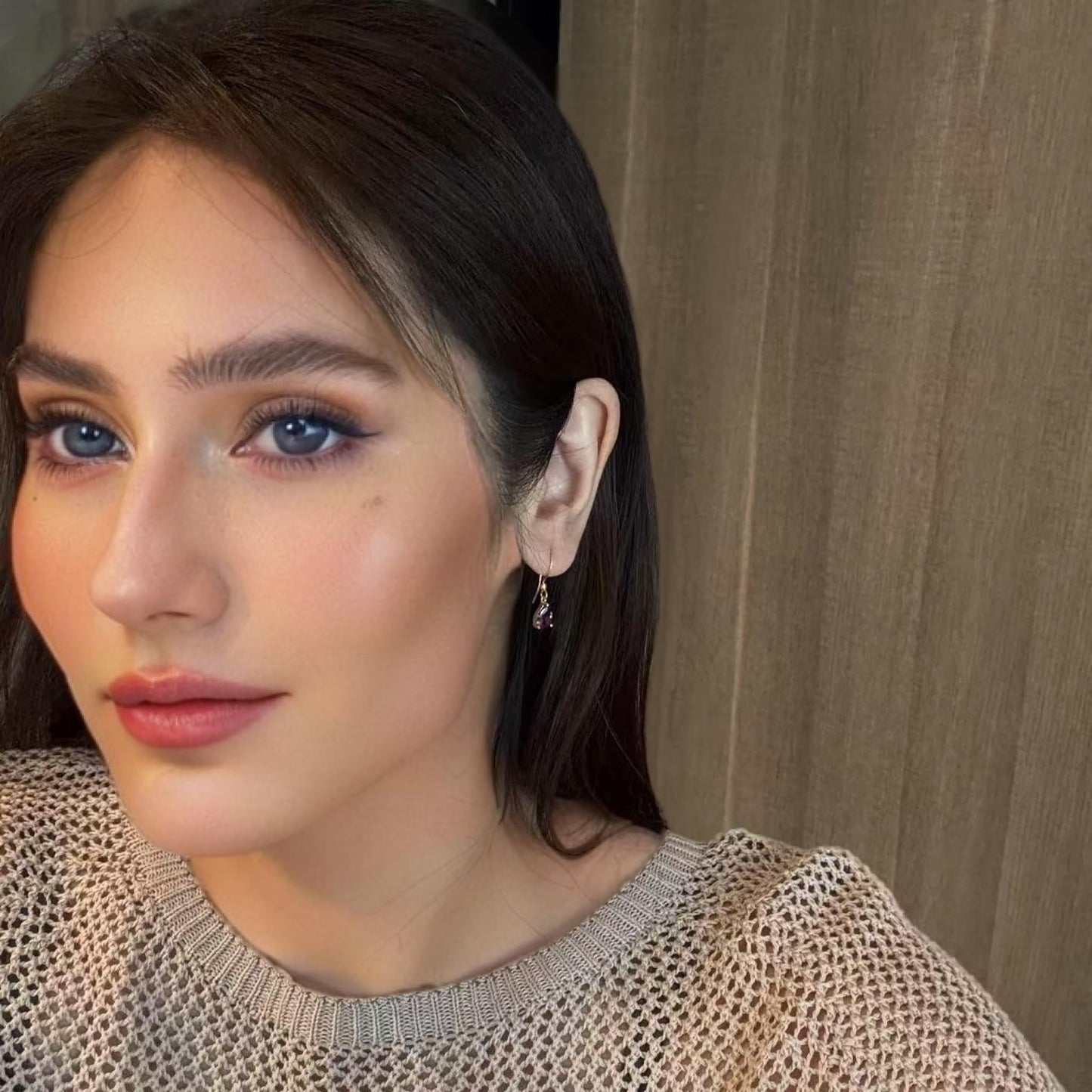 RIZILIA Dangle Drop Pierced Earrings with Pear Cut CZ [7 Colors available] in White Gold Plated, Simple Modern Elegant